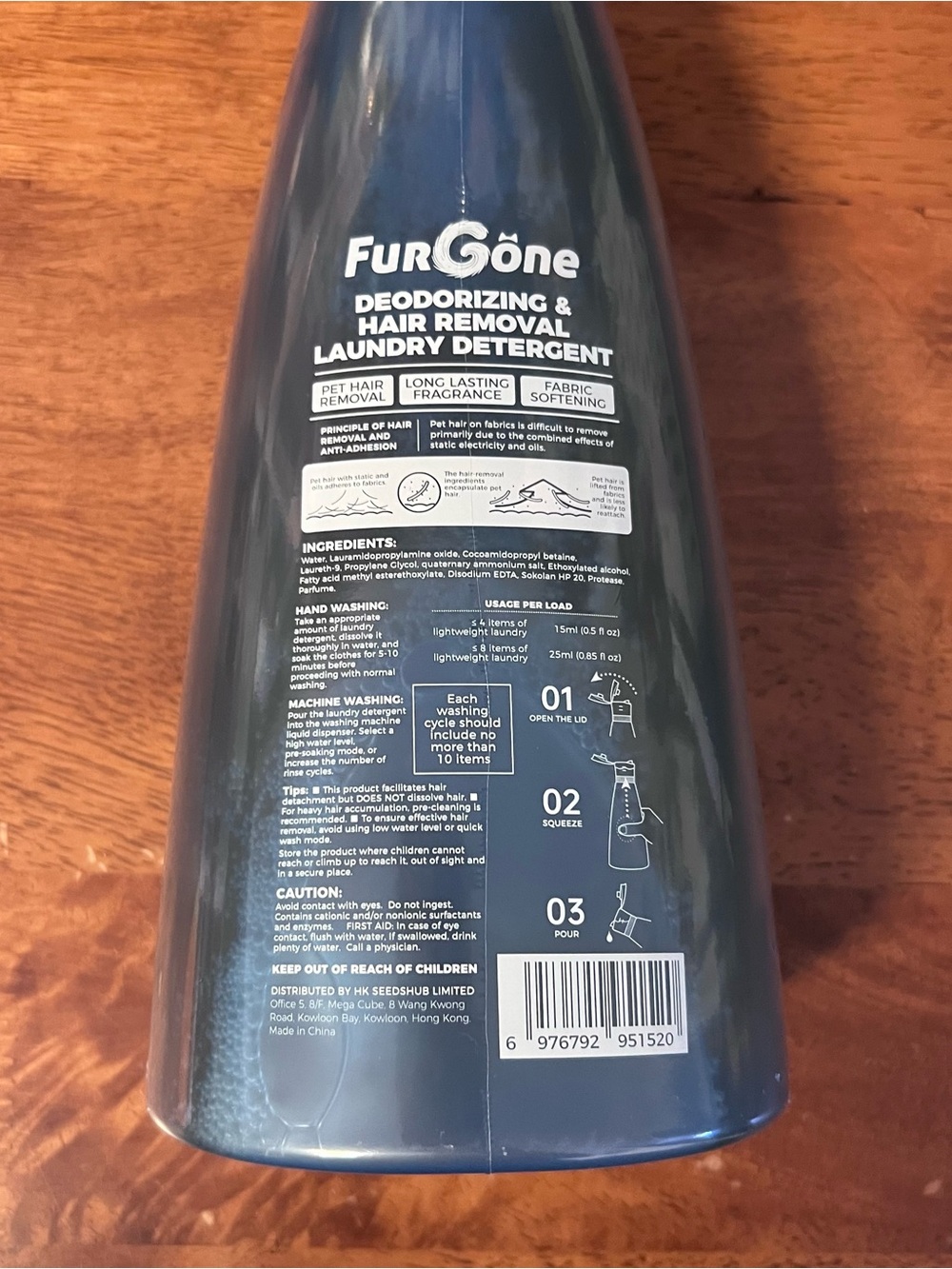 NIB Fur Gone Laundry Detergent for Dogs and Cats 800 mL - Picture 4 of 9